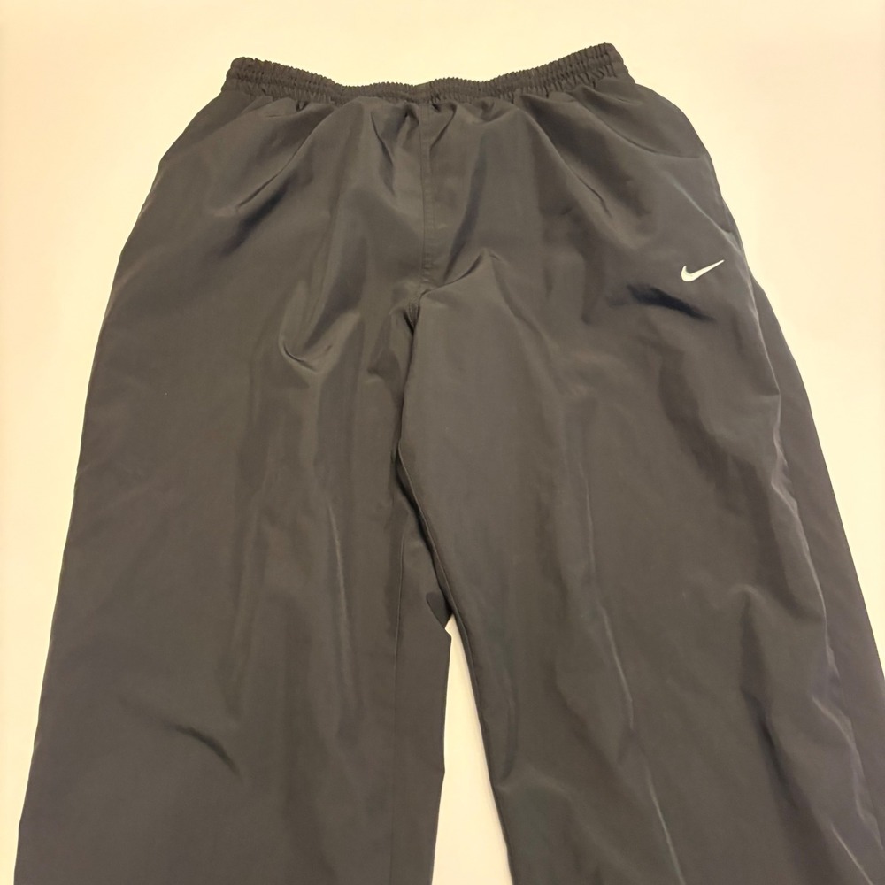 Nike Track Pants Mens Large Black Mesh Lined Zipper Ankle Windbreaker Joggers